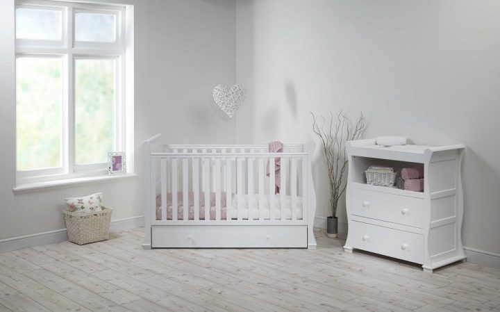 Alaska Sleigh Cot Bed White RS Cot Mode 1