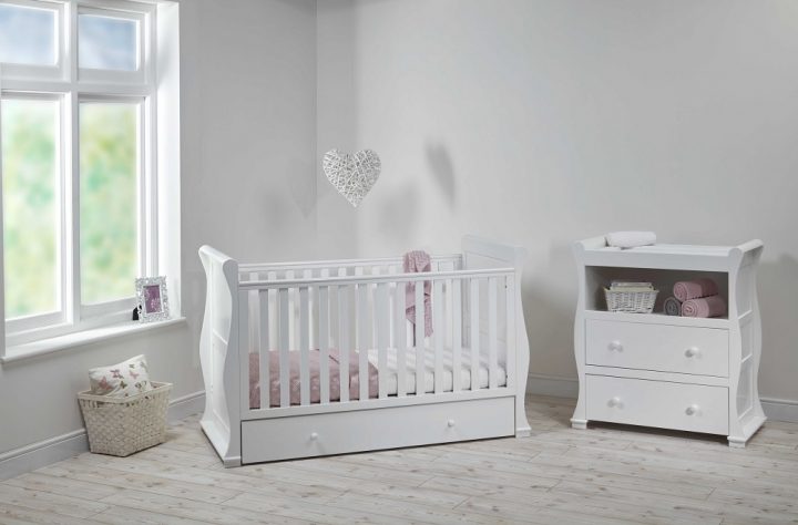 Alaska Sleigh Cot Bed White RS Cot Mode 3